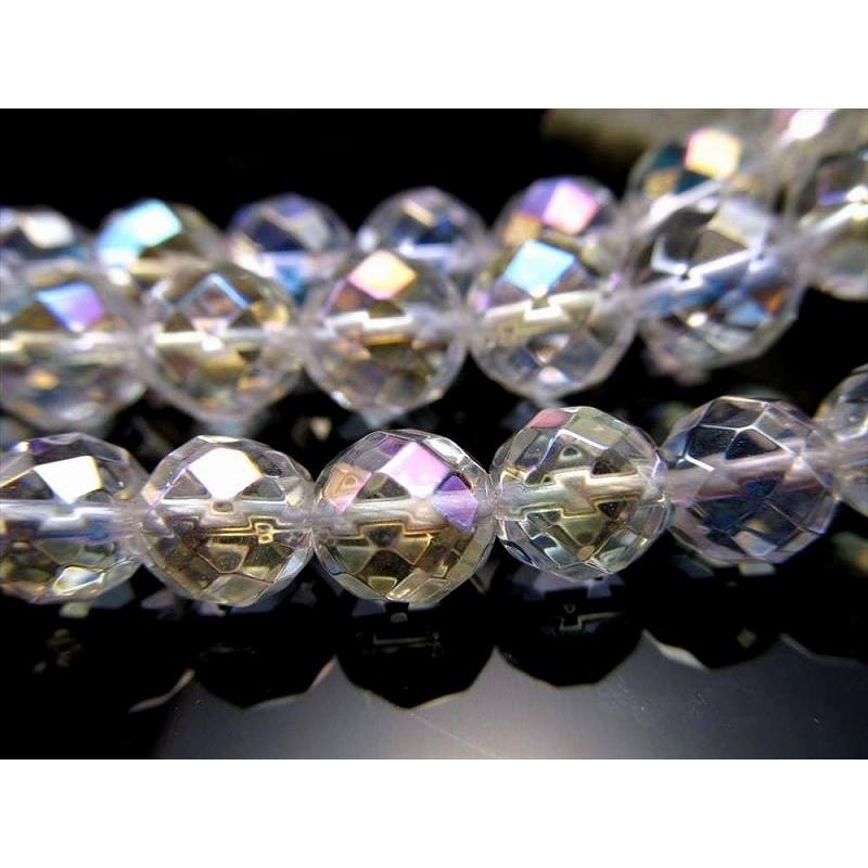 激安宣言 約6mm珠 コスモオーラ 64面カット 一連 約38-40cm 天然石 丸玉 ビーズ 蒸着水晶 ブラジル産 geki rn-s パワーストーン 天然石 | ブランド登録なし | 03