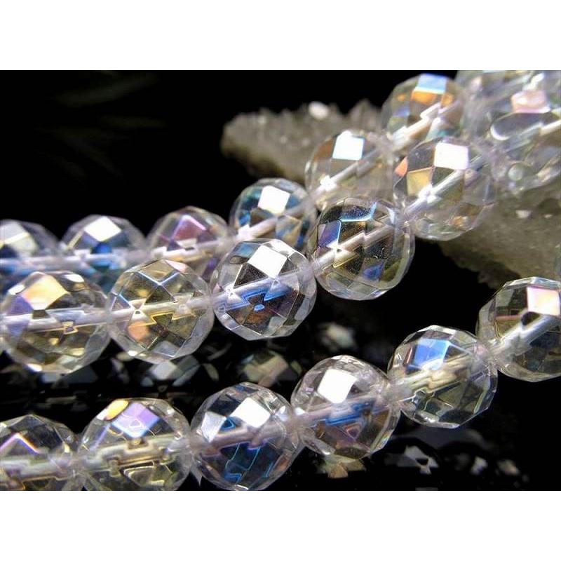 激安宣言 約6mm珠 コスモオーラ 64面カット 一連 約38-40cm 天然石 丸玉 ビーズ 蒸着水晶 ブラジル産 geki rn-s パワーストーン 天然石 | ブランド登録なし | 04