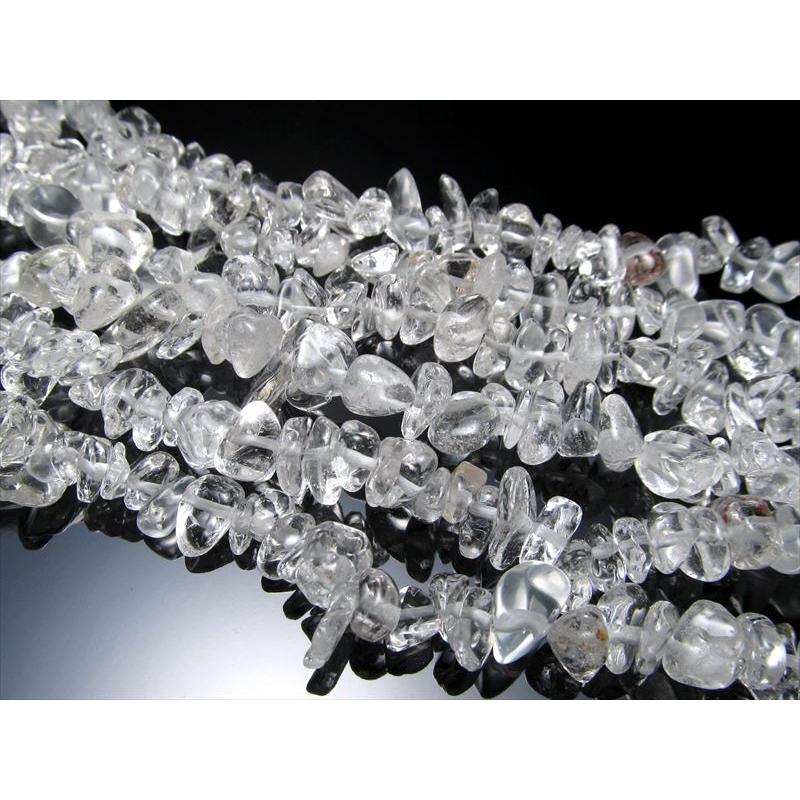 激安宣言 透明 美品 サイズ約5mm-10mm 天然水晶 さざれ連 長さ約75-80cm ブラジル産 geki rn-s | ブランド登録なし | 01