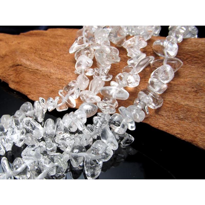 激安宣言 透明 美品 サイズ約5mm-10mm 天然水晶 さざれ連 長さ約75-80cm ブラジル産 geki rn-s | ブランド登録なし | 02