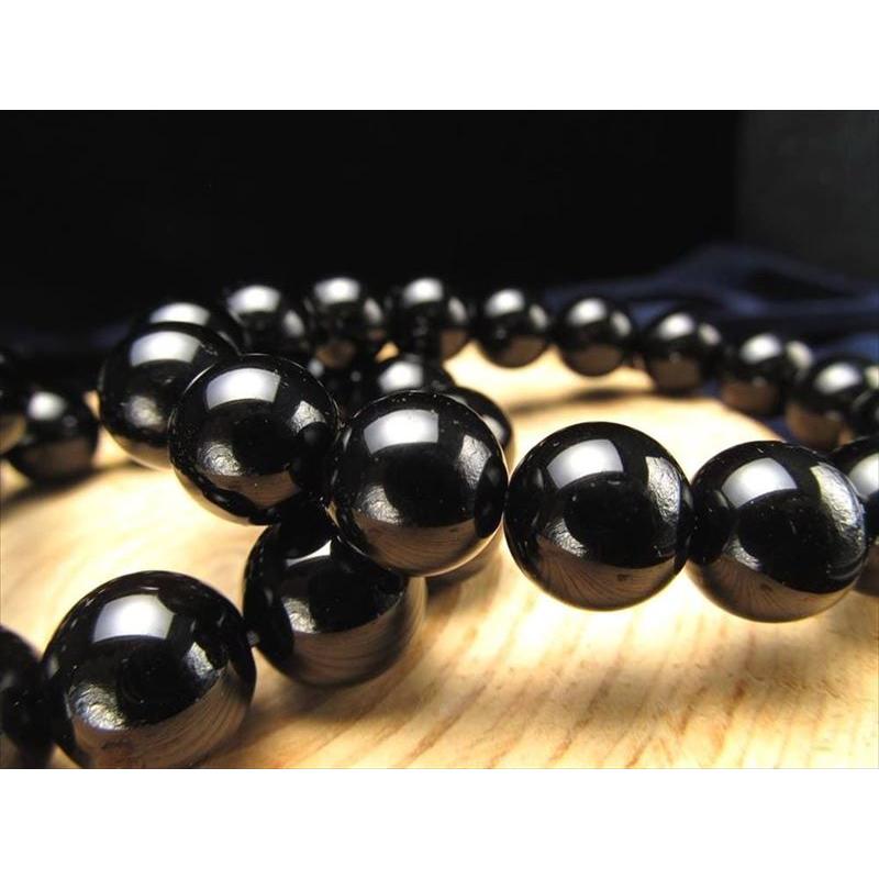 4A 黒水晶ブレスレット 6mm-6.5mm×29珠前後 天然チベットモリオン チベット産 bl-p パワーストーン 天然石 | ブランド登録なし | 06