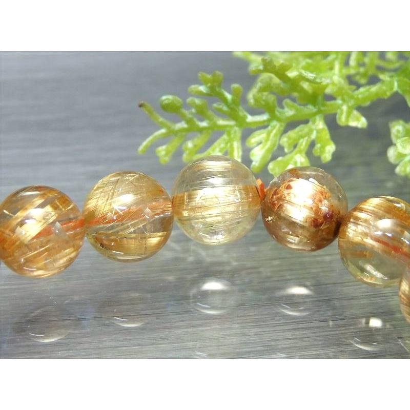 5A 超透明ゴールドタイチンルチル ブレスレット 10.5mm-11mm×19珠 