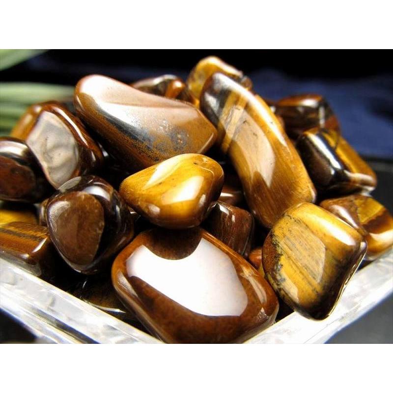 つやつや 大粒タイプ タイガーアイ 虎目石 さざれ 約200g 約9mm-20mm