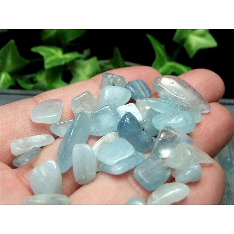 希少 アクアマリン 緑柱石 さざれ 100g 約6mm-18mm パワーストーン
