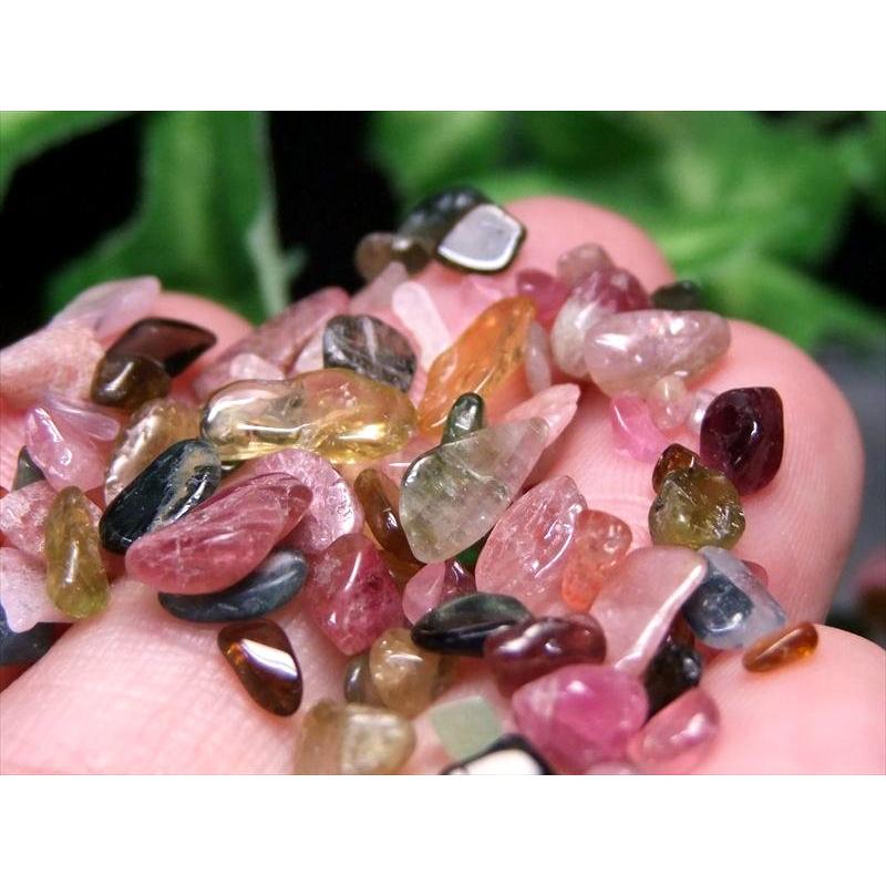 小粒で透明 宝石質有り 色とりどり全カラー MIXトルマリン さざれ 100g