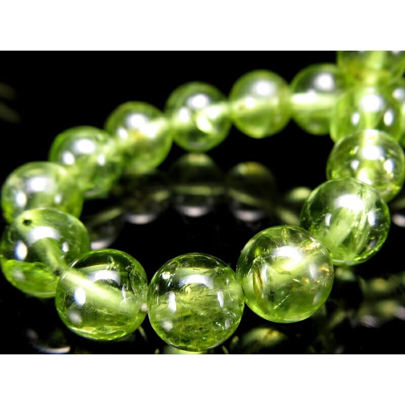 4A ペリドット ブレスレット 6.5mm-7mm×27珠 かんらん石 オリーブグリーン 8月誕生石 煌めく黄緑色 イブニングエメラルド 夜の宝石 一点もの ミャンマー産 | ブランド登録なし