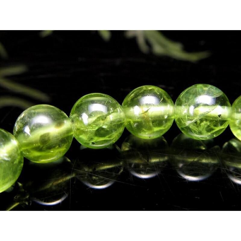 4A ペリドット ブレスレット 6.5mm-7mm×27珠 かんらん石 オリーブグリーン 8月誕生石 煌めく黄緑色 イブニングエメラルド 夜の宝石 一点もの ミャンマー産 | ブランド登録なし | 04