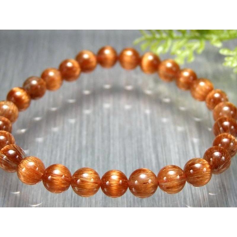 絶品ロイヤルクラス S級 極上 オレンジキャッツアイ ルチルクォーツ ブレスレット 6.5mm-7mm×27珠 パワーストーン ルチルの王様 ブラジル産 bl- itk | ブランド登録なし | 08