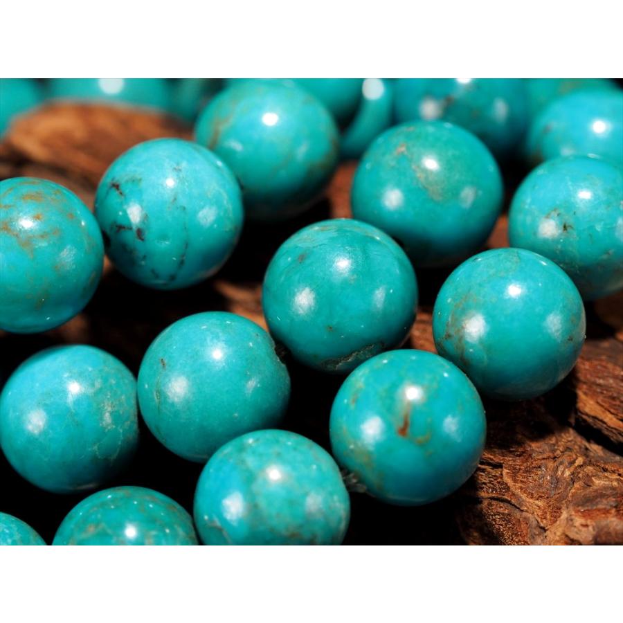 激安 2A+ 天然 ターコイズ ブレスレット 10mm-10.5mm×19珠前後 トルコ石 希少 旅の守護石 アリゾナ産 bl- パワーストーン | ブランド登録なし | 03