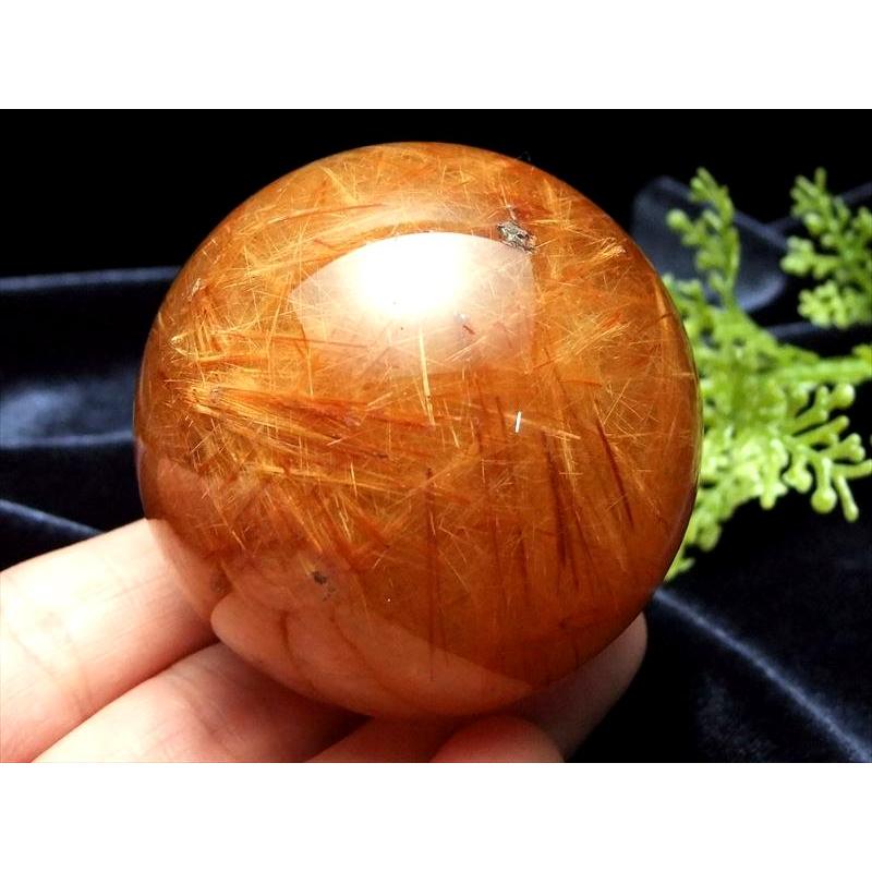 縦横無尽の流星群ルチル 流れ星 オレンジブラウン ルチルクォーツ 丸玉