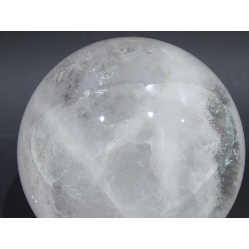 満月のような巨大水晶 天然水晶丸玉 クリスタルスフィア 回転台座付き