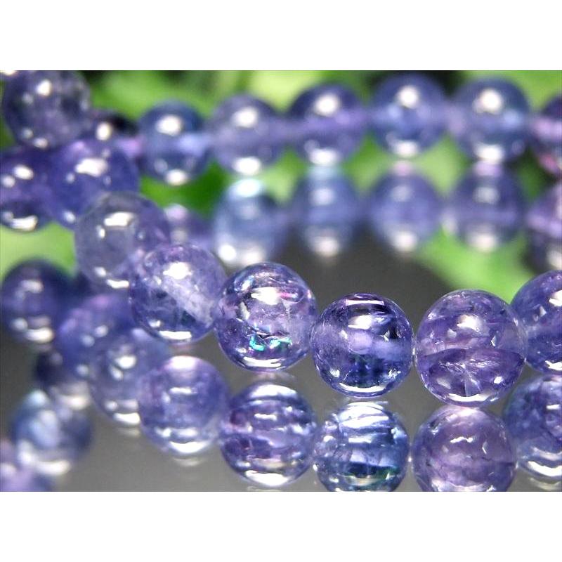 過去最高品質 虹入り S級 宝石質 タンザナイト ブレスレット 6mm-6.5mm 