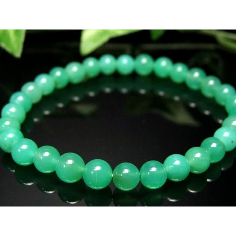 ぷるんと透明感 3A クリソプレーズ ブレスレット 5.5mm-6mm×30珠 隠れた才能を引き出す石 艶やかアップルグリーンの希少石 1点もの オーストラリア産 | ブランド登録なし | 04