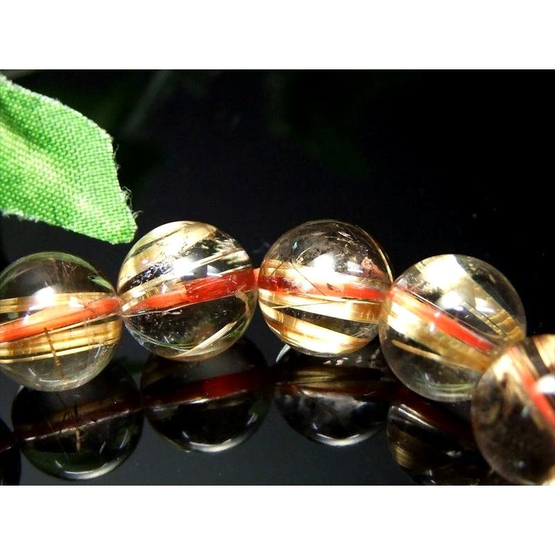 店頭展示中 これぞタイチン S級 超透明ゴールドタイチンルチルクォーツ ブレスレット 10mm-10.5mm×20珠 極上・煌き抜群 パワーストーン ブラジル産 bl-の画像