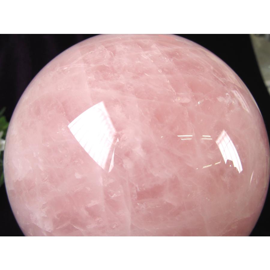 特大丸玉 ローズクォーツ 丸玉 台座付 直径約122mm 重さ2518g 天然石