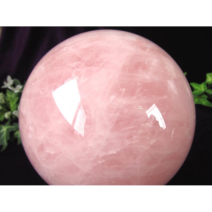 特大丸玉 ローズクォーツ 丸玉 台座付 直径約122mm 重さ2518g 天然石
