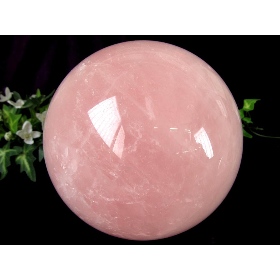 特大丸玉 ローズクォーツ 丸玉 台座付 直径約122mm 重さ2518g