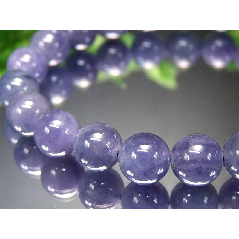 潤いブルー 4A タンザナイト ブルーゾイサイト ブレスレット 9mm-9.5mm×21珠 12月の誕生石 極上青紫 ポジティブに変換する 一点物 タンザニア産 bl-g | ブランド登録なし | 02