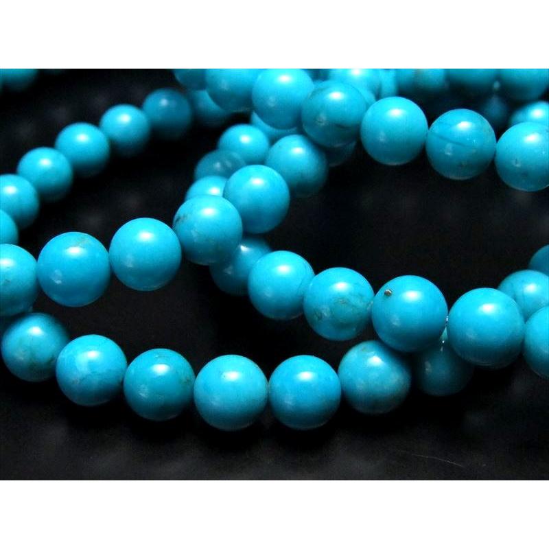5A 天然ターコイズ ブレスレット 6mm-6.5mm×30珠前後 出世の石 12月の誕生石 天然無染色 トルコ石 アリゾナ産 bl- パワーストーン | ブランド登録なし | 03
