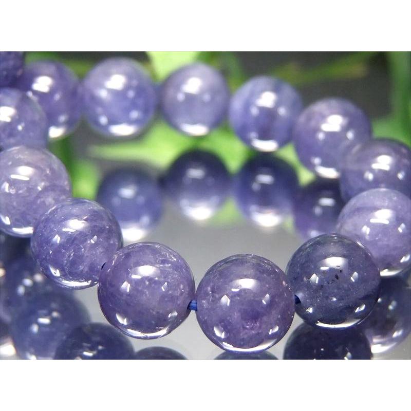 潤いブルー 4A タンザナイト ブルーゾイサイト ブレスレット 8.5mm-9mm