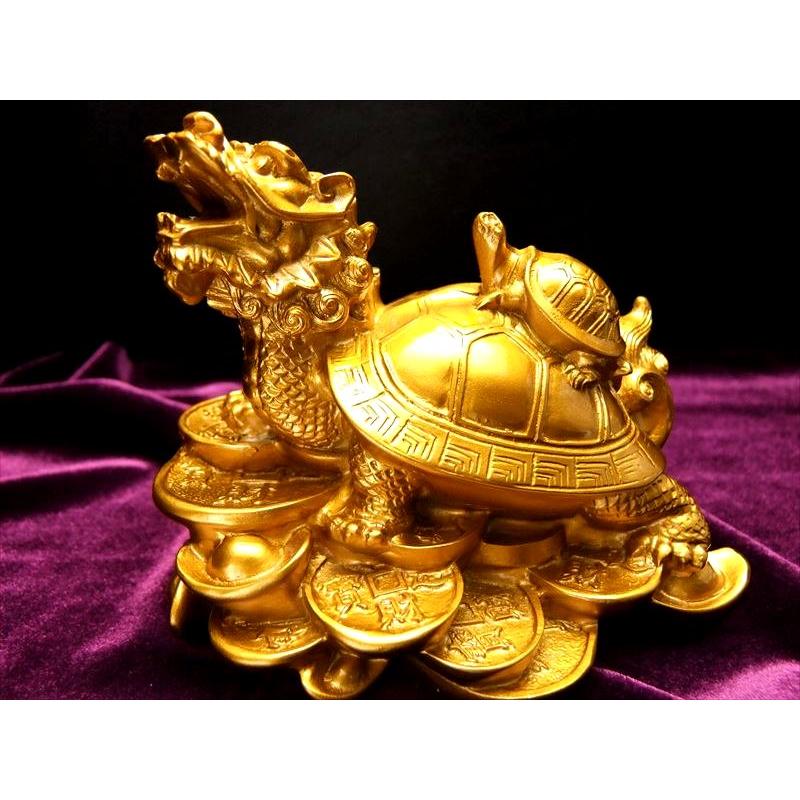 超美品】天然石パワーストーン龍亀彫り置物アベンチュリ1