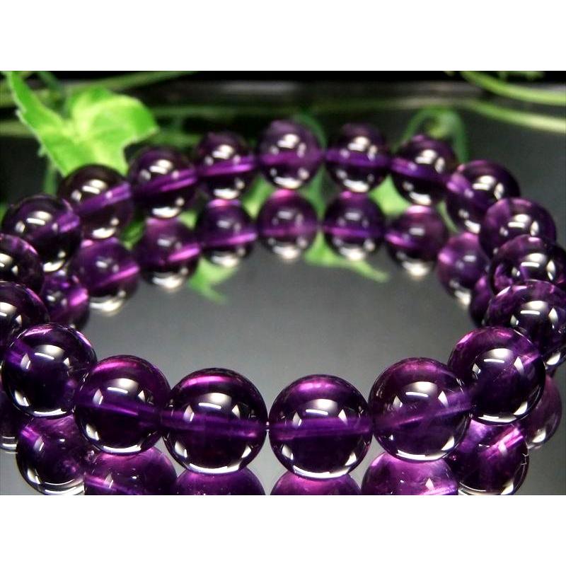 希少ウルグアイ産 4A+ アメジスト 紫水晶 ブレスレット 10.5mm-11mm×19