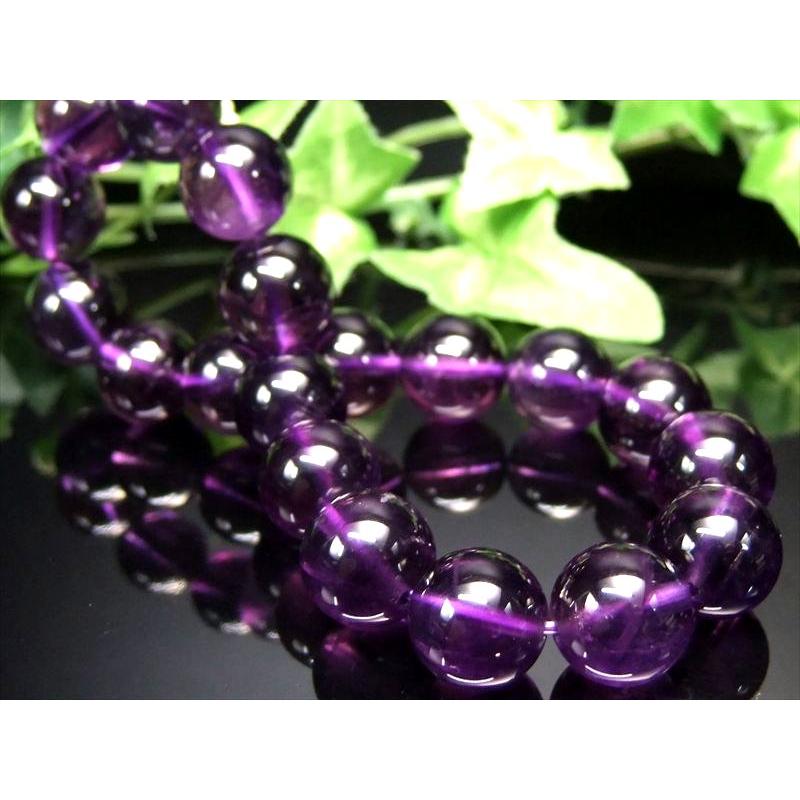 希少ウルグアイ産 4A+ アメジスト 紫水晶 ブレスレット 10.5mm-11mm×19