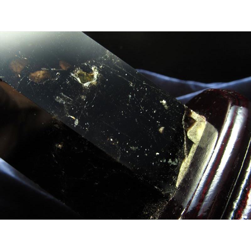 黒水晶 モリオン ポイント 台付 重さ659g 高さ約164mm 強力な邪気払い