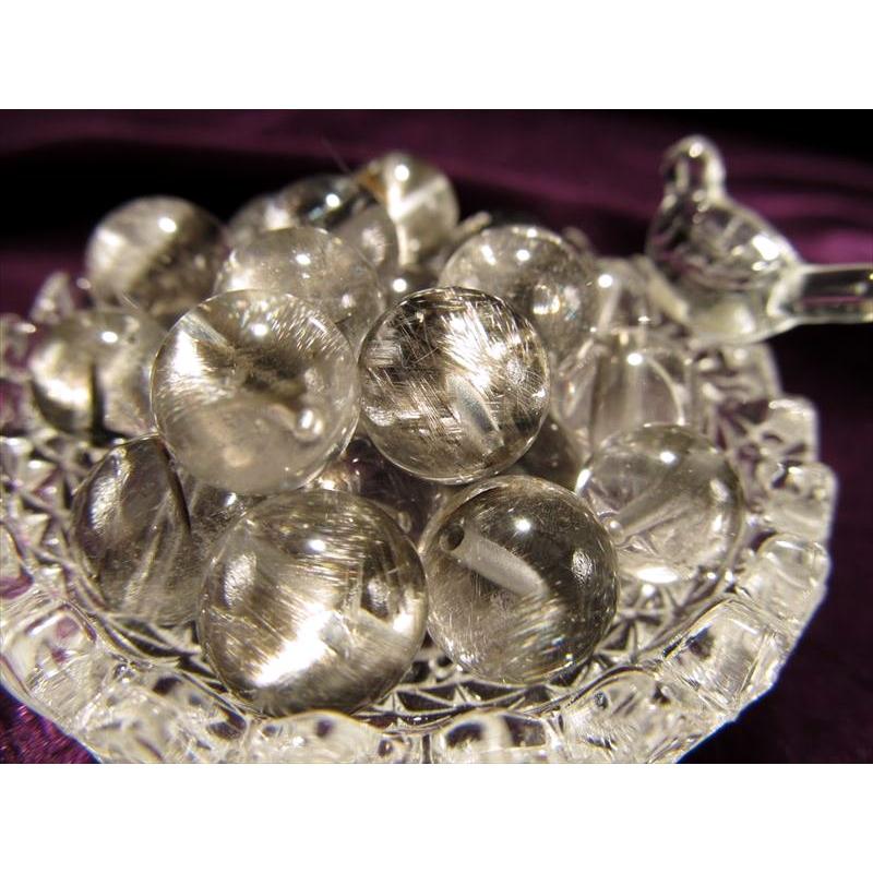 一粒売り 現品撮影の23珠 S級 極上プラチナルチルクォーツ ビーズ石  