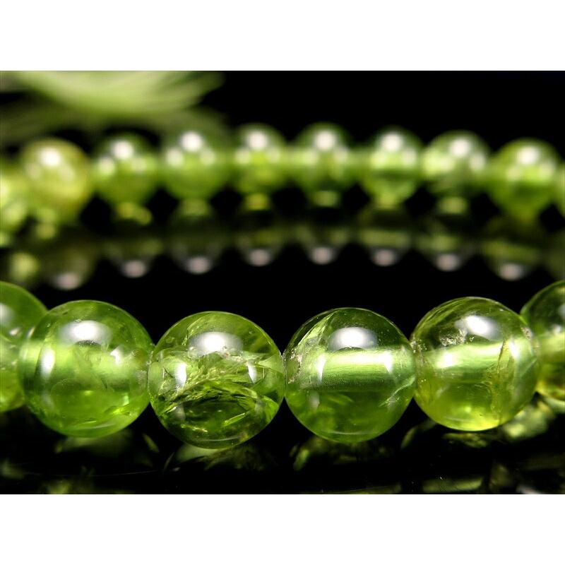 4A ペリドット かんらん石 ブレスレット 7mm×25珠 澄み切ったオリーブグリーン 女神ペレの涙 夫婦円満の石 8月誕生石 ミャンマー産 bl-p パワーストーン | ブランド登録なし | 01