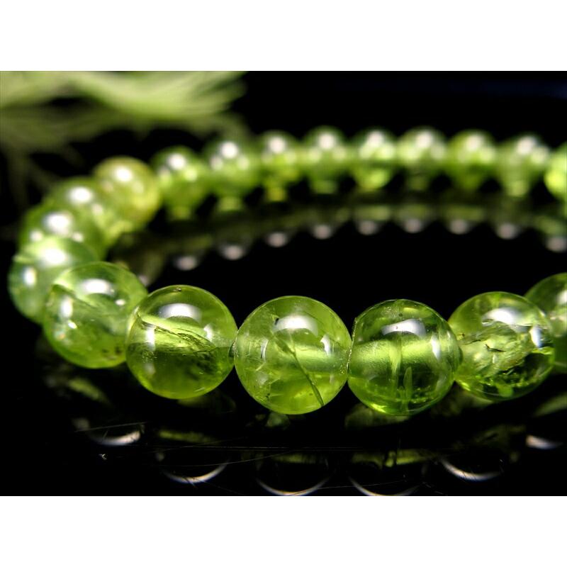 4A ペリドット かんらん石 ブレスレット 7mm×25珠 澄み切ったオリーブグリーン 女神ペレの涙 夫婦円満の石 8月誕生石 ミャンマー産 bl-p パワーストーン | ブランド登録なし | 03