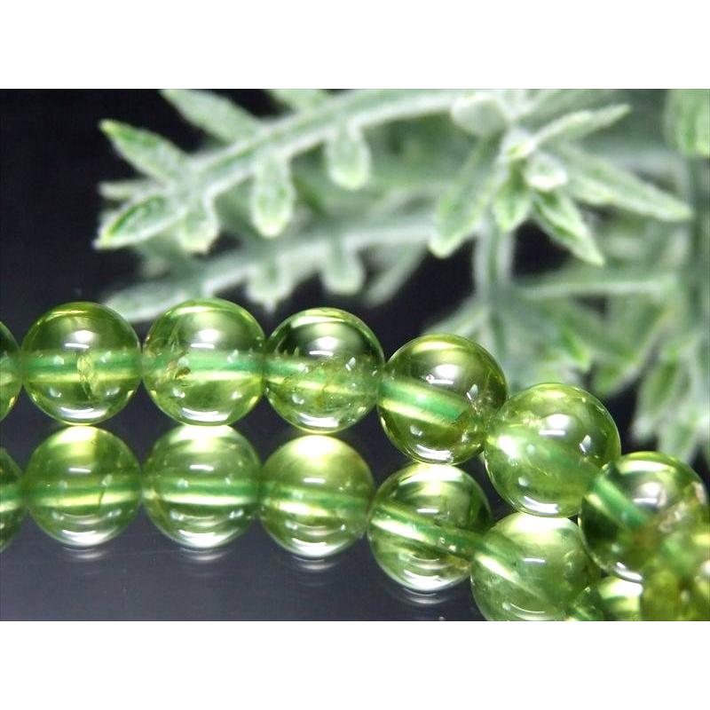 超透明 5A ペリドット ブレスレット 6.5mm-7mm×28珠 かんらん石 オリーブグリーン 8月誕生石 煌めく黄緑色 イブニングエメラルド 夜の宝石 一点もの | ブランド登録なし | 03