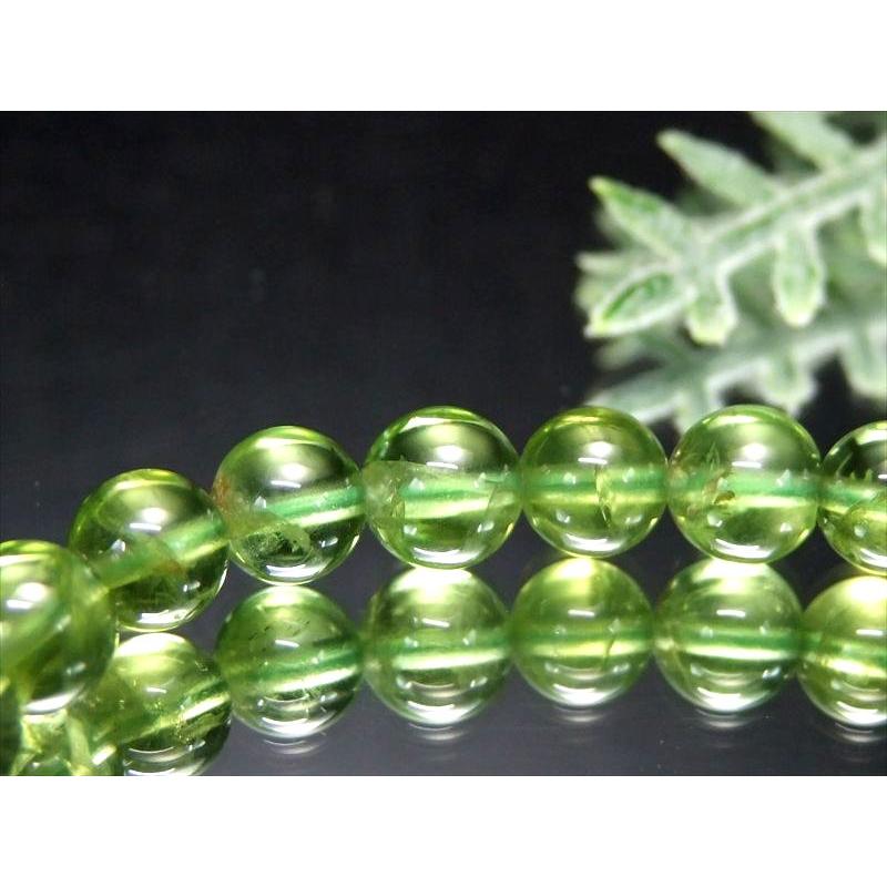 超透明 5A ペリドット ブレスレット 6.5mm-7mm×28珠 かんらん石 オリーブグリーン 8月誕生石 煌めく黄緑色 イブニングエメラルド 夜の宝石 一点もの | ブランド登録なし | 04