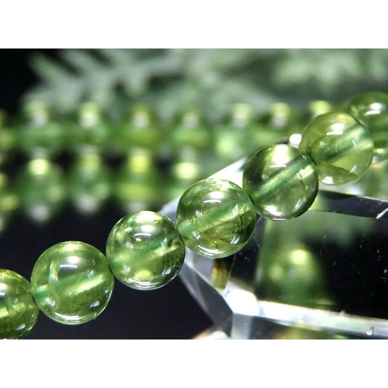 超透明 5A ペリドット ブレスレット 6.5mm-7mm×28珠 かんらん石 オリーブグリーン 8月誕生石 煌めく黄緑色 イブニングエメラルド 夜の宝石 一点もの | ブランド登録なし | 05