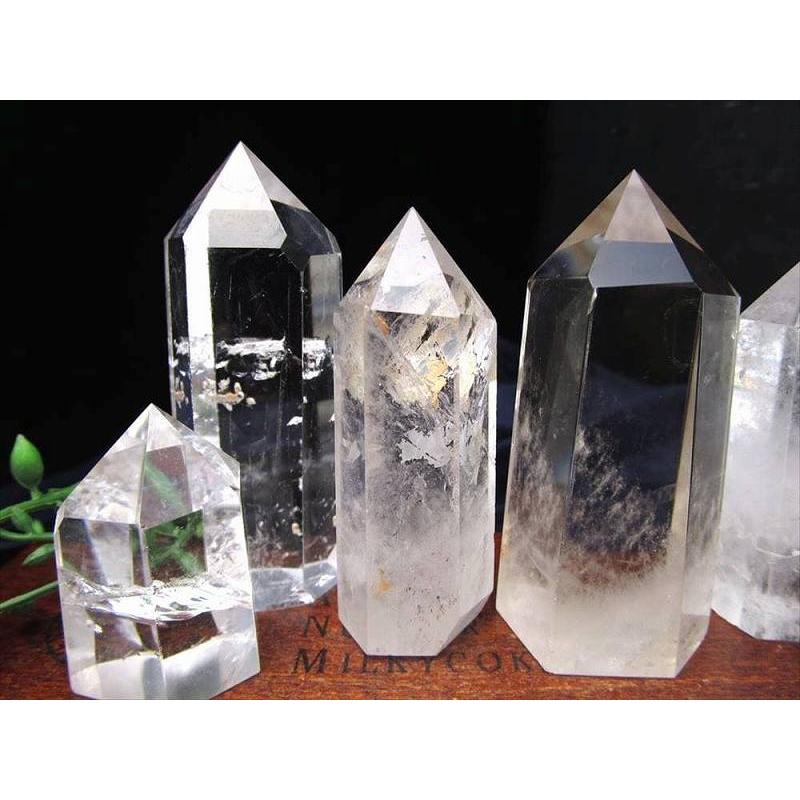 天然透明 水晶ポイント (六角柱) 60グラム-70グラム 透明感抜群