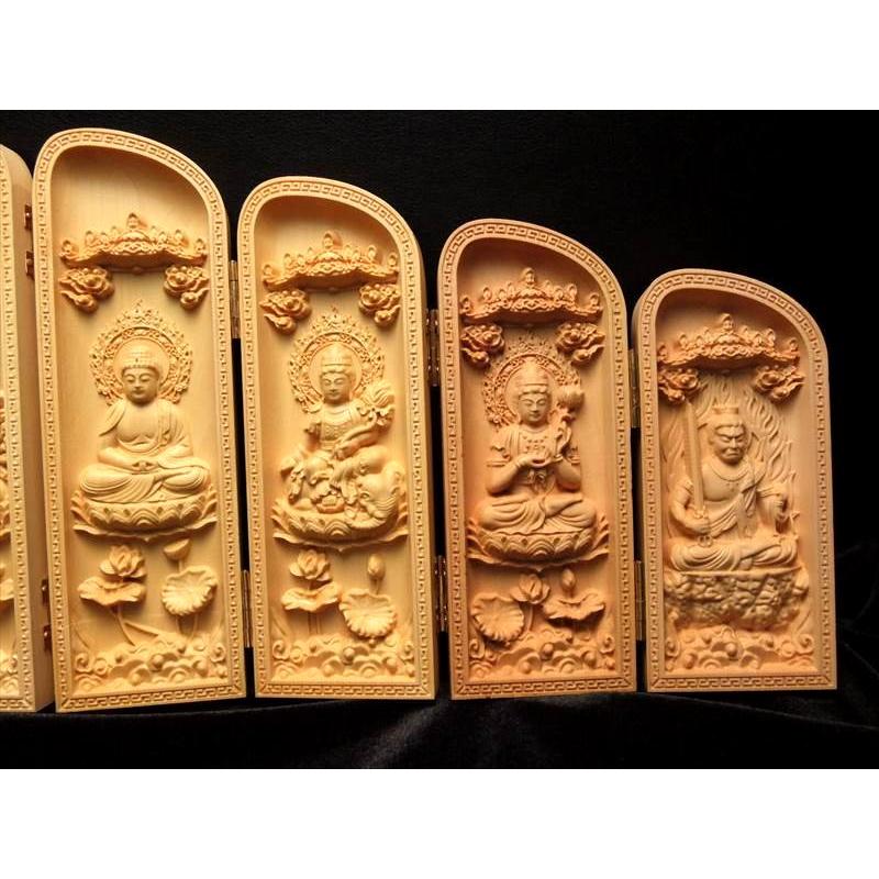 アウトレット 8面開き 5A極上繊細彫り 木彫り 観音 菩薩 仏像 置物 高さ約140mm 風水やインテリアに ok-s パワーストーン 天然石 | ブランド登録なし | 01