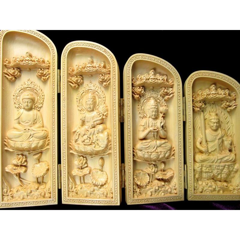 8面開き 5A極上繊細彫り 木彫り 観音 菩薩 仏像 置物 高さ約140mm 風水やインテリアに ok-s パワーストーン 天然石 | 開運 | 01