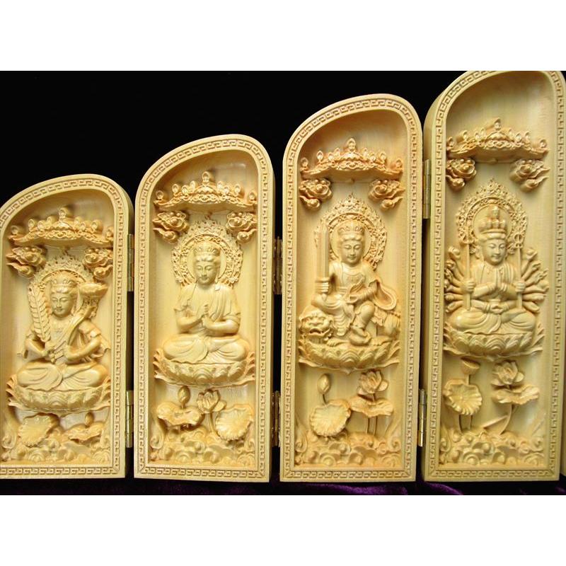 8面開き 5A極上繊細彫り 木彫り 観音 菩薩 仏像 置物 高さ約140mm 風水やインテリアに ok-s パワーストーン 天然石 | 開運 | 02