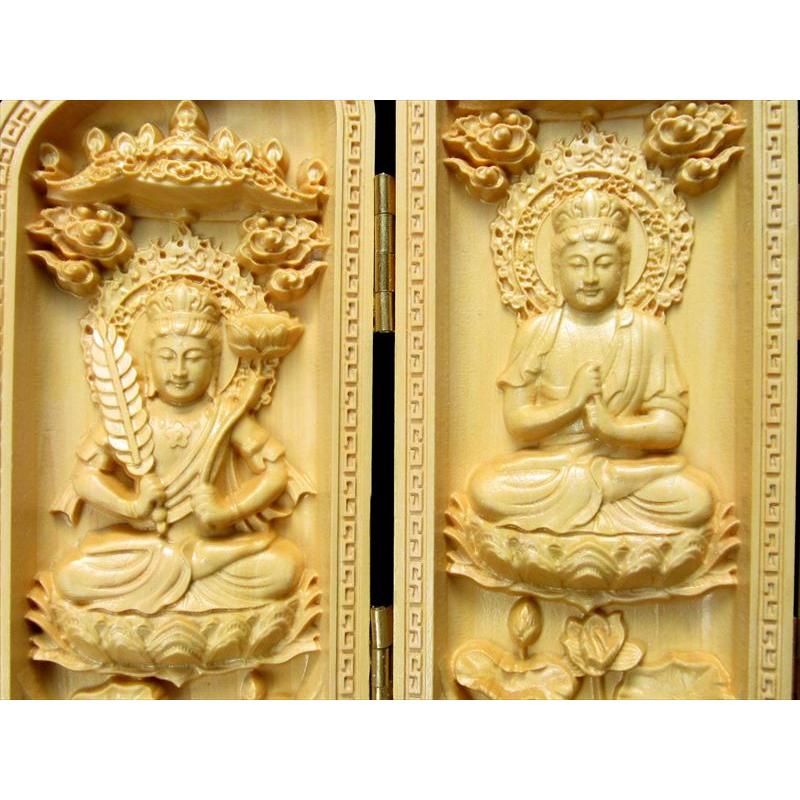 8面開き 5A極上繊細彫り 木彫り 観音 菩薩 仏像 置物 高さ約140mm 風水やインテリアに ok-s パワーストーン 天然石 | 開運 | 06