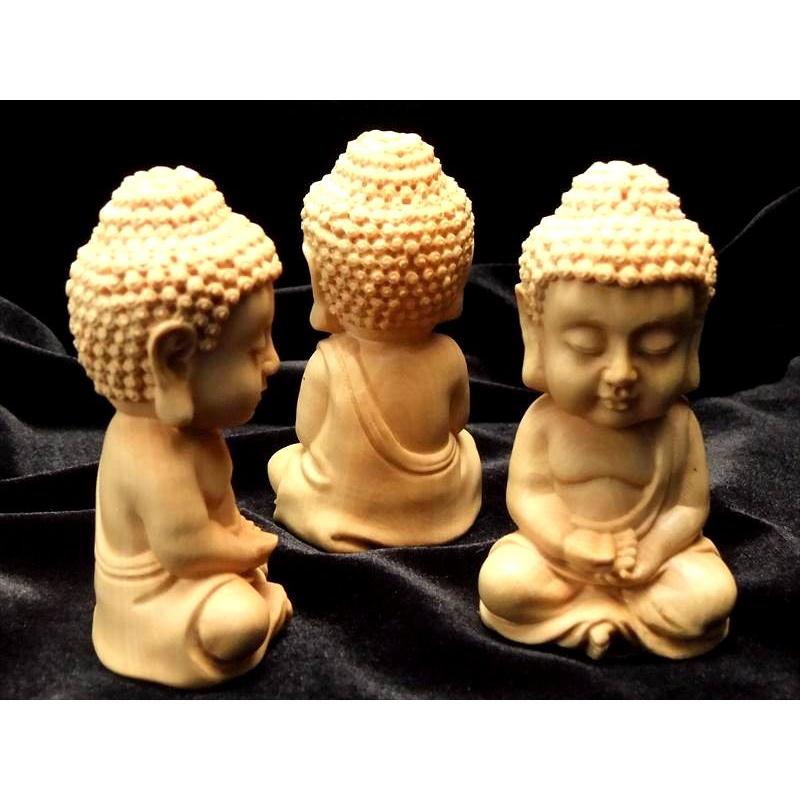 ミニ大仏 5A極上手彫り 木彫り 坐像（ざぞう）阿弥陀如来像 置物 高さ