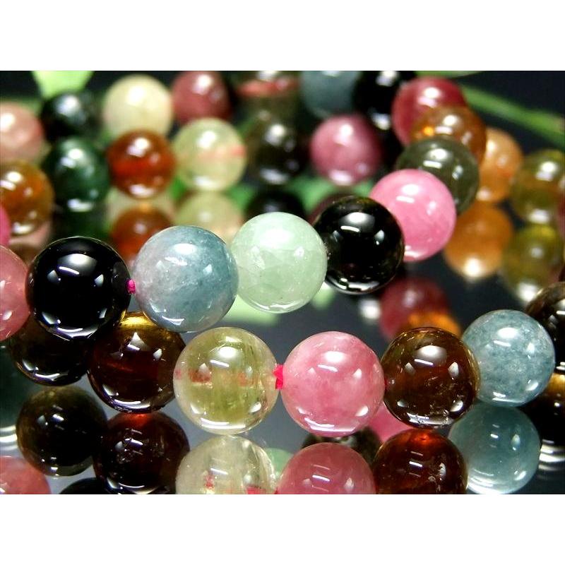 MIXトルマリン ブレスレット 8.5mm-9mm×22珠前後 濃淡様々 人気のピンクトルマリン入り 心に活力と勇気を与える石 ブラジル産 bl-p パワーストーン | ブランド登録なし