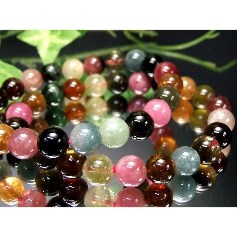 MIXトルマリン ブレスレット 8.5mm-9mm×22珠前後 濃淡様々 人気のピンクトルマリン入り 心に活力と勇気を与える石 ブラジル産 bl-p パワーストーン | ブランド登録なし | 01