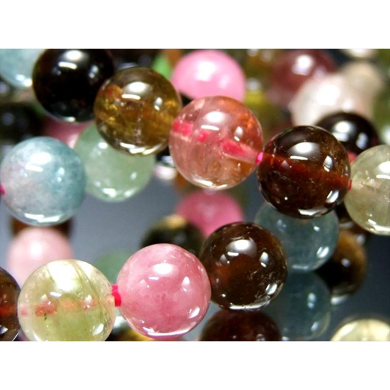 MIXトルマリン ブレスレット 8.5mm-9mm×22珠前後 濃淡様々 人気のピンクトルマリン入り 心に活力と勇気を与える石 ブラジル産 bl-p パワーストーン | ブランド登録なし | 03