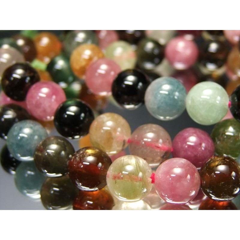 MIXトルマリン ブレスレット 8.5mm-9mm×22珠前後 濃淡様々 人気のピンクトルマリン入り 心に活力と勇気を与える石 ブラジル産 bl-p パワーストーン | ブランド登録なし | 07