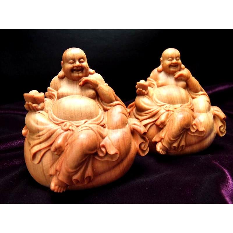 立体彫刻 布袋様 元宝 5A極上手彫り 木彫り 布袋&菩薩 置物 高さ約70mm-75mm 風水やインテリアに ok-s パワーストーン 天然石 | ブランド登録なし | 02