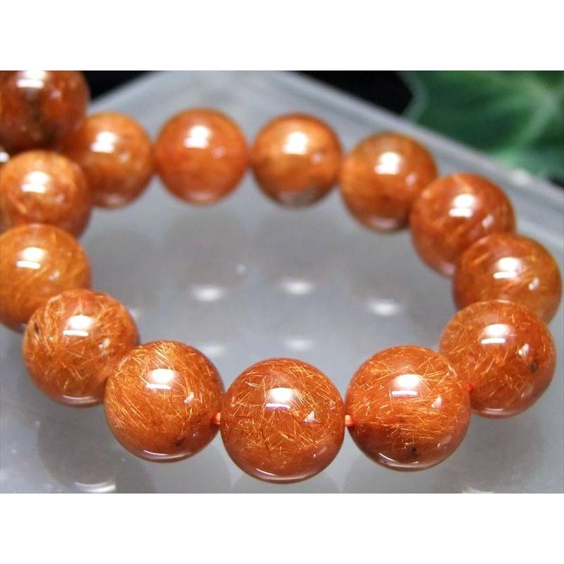 贅沢濃密針 4A オレンジルチルクォーツ ブレスレット 9.5mm-10mm×20珠 金運と活力の石 温かみのあるオレンジ針 一点もの ブラジル産 sai bl- パワーストーン | ブランド登録なし | 04