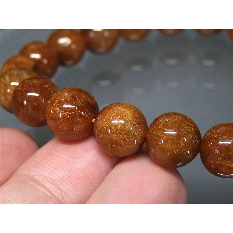 贅沢濃密針 4A オレンジルチルクォーツ ブレスレット 9.5mm-10mm×20珠 金運と活力の石 温かみのあるオレンジ針 一点もの ブラジル産 sai bl- パワーストーン | ブランド登録なし | 06