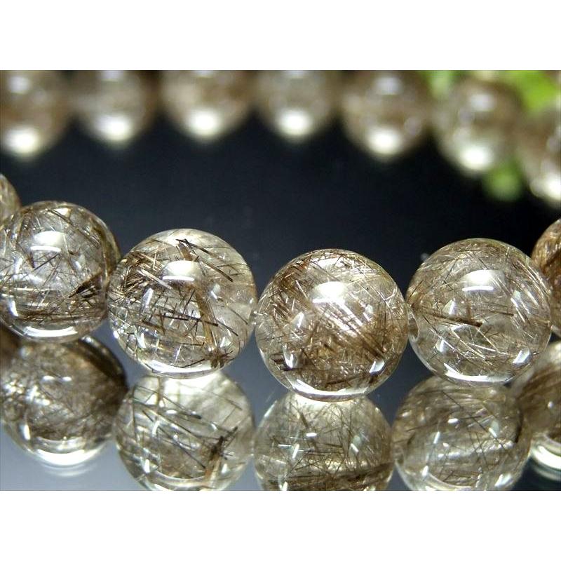 樹木のように広がる立体針状結晶 5A シルバールチルクォーツ ブレスレット 9mm-9.5mm×21珠 ビジネスのお守りに ブラジル産 sai bl- パワーストーン | ブランド登録なし | 01