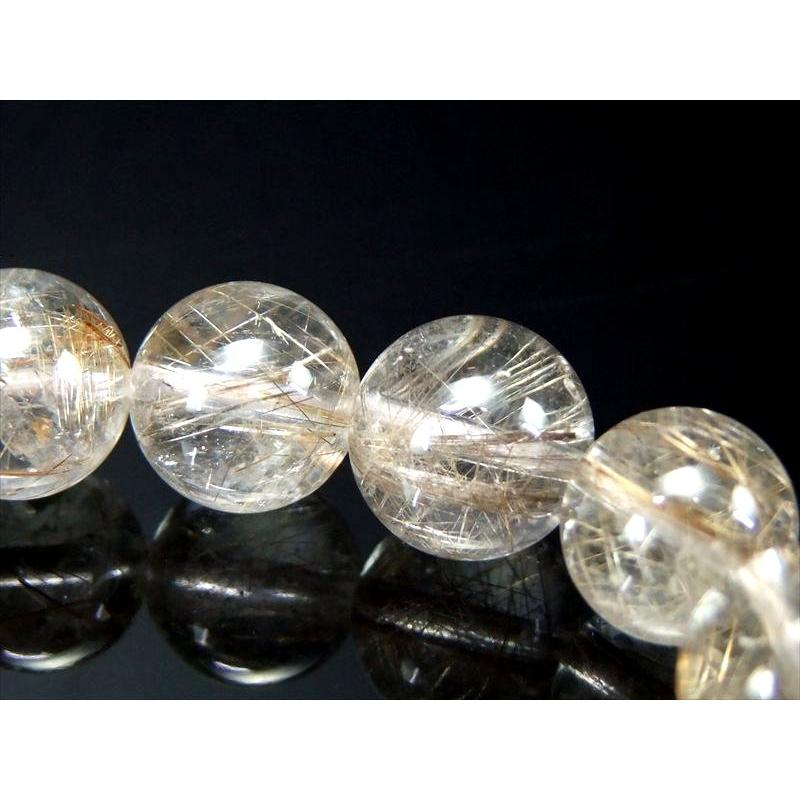 これぞ銀針 4A+ シルバールチルクォーツ ブレスレット 10mm-11mm×19珠 ビジネスのお守りに ブラジル産 bl-p-g パワーストーン 天然石 ルチルクォーツ ゴム | ブランド登録なし | 03