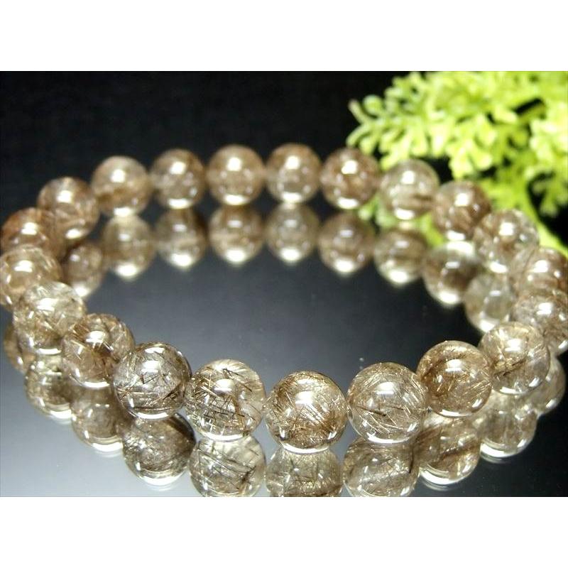 樹木のように広がる立体針状結晶 5A シルバールチルクォーツ ブレスレット 9mm-9.5mm×21珠 ビジネスのお守りに ブラジル産 sai bl- パワーストーン | ブランド登録なし | 05